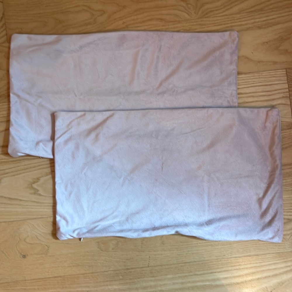 NWOT velvet pillow covers set of two in blush pink